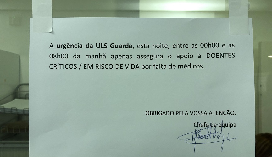 Falta de Médicos no Serviço de Urgência no Hospital Sousa Martins – ULS Guarda